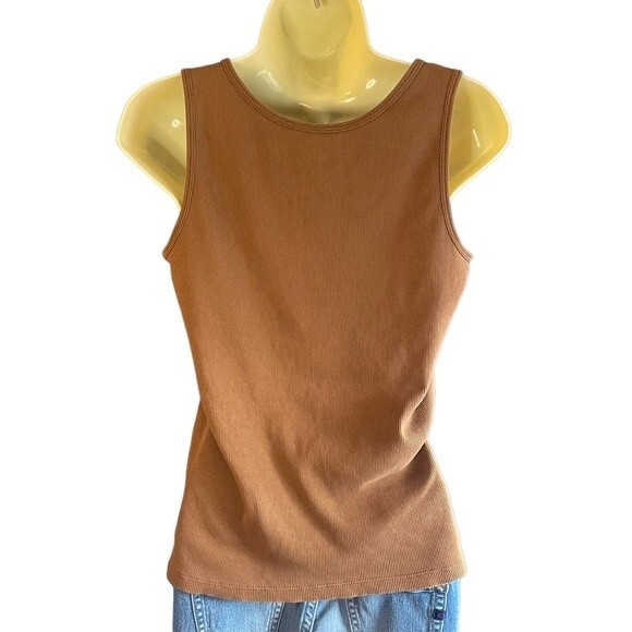 The North Face Brown Ribbed Tank Top for Women, size Medium - Picture 2 of 5